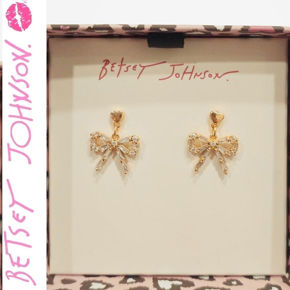 Betsey Johnson Bow Drop Earrings